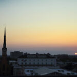 Char;eston, SC sunset photo on the roof top of The Dewberry Hotel
